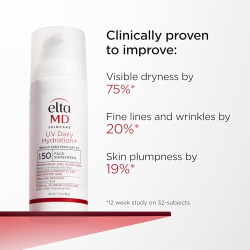 EltaMD UV Daily Hydration+ SPF 50 – Lightweight Sunscreen for Advanced Sun Protection & Skin Hydration.