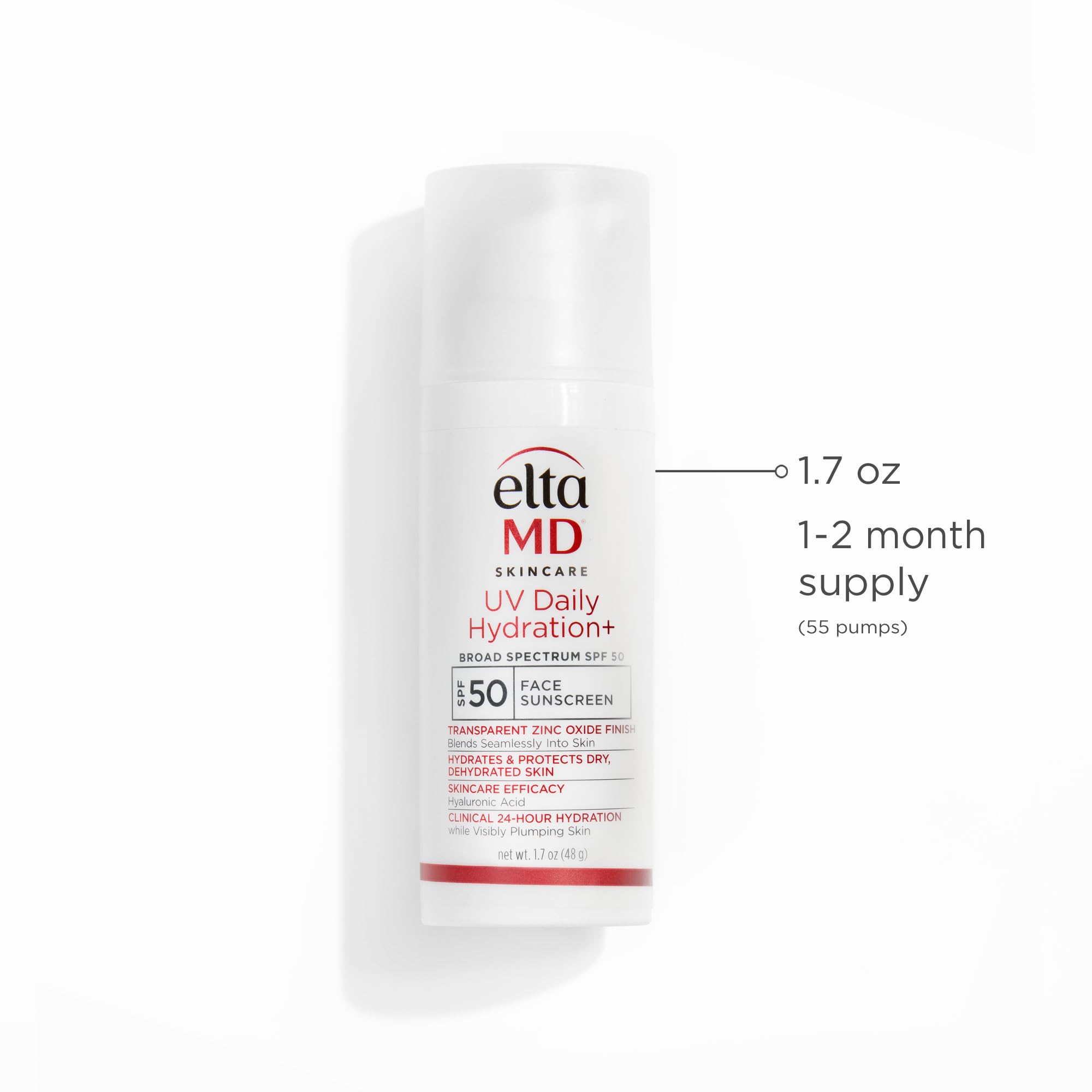 EltaMD UV Daily Hydration+ SPF 50 – Lightweight Sunscreen for Advanced Sun Protection & Skin Hydration.