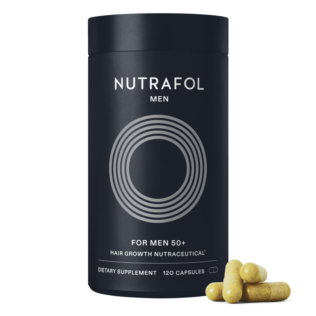 Nutrafol Men 50+ Hair Growth Supplements – Clinically Tested for Thicker Hair & Scalp Coverage.