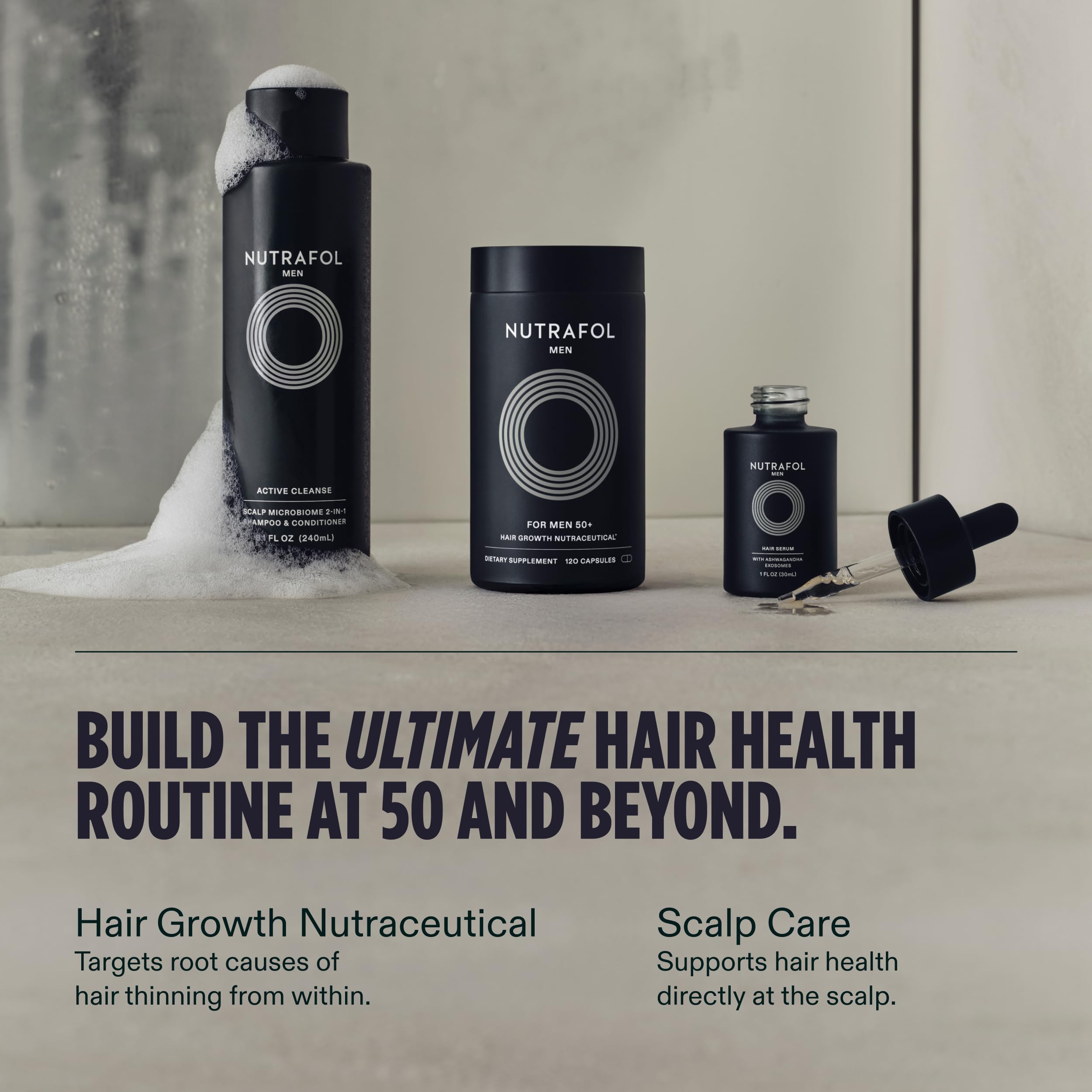 Nutrafol Men 50+ Hair Growth Supplements – Clinically Tested for Thicker Hair & Scalp Coverage.