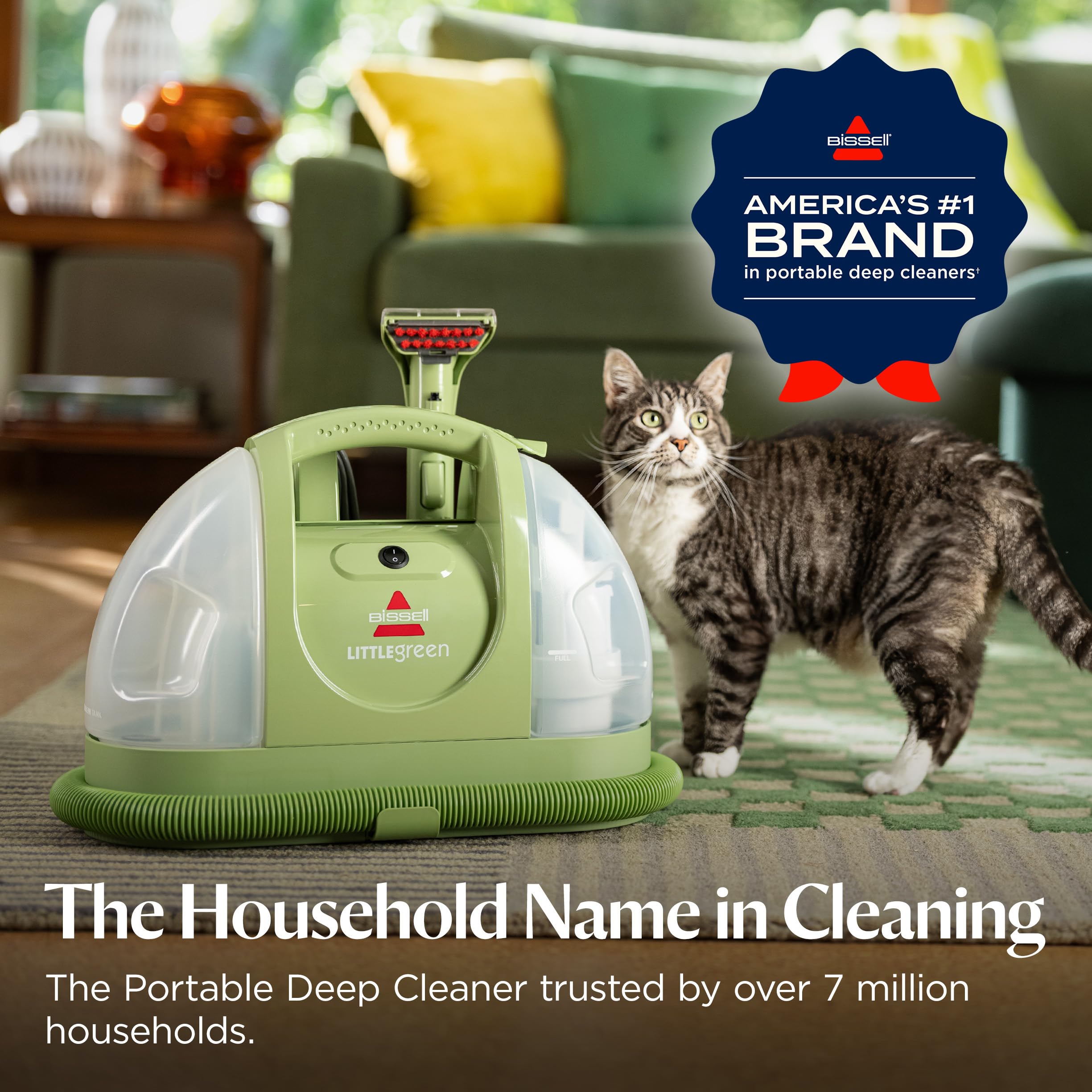 BISSELL Little Green Multi-Purpose Portable Carpet and Upholstery Cleaner – High-Power Spot & Stain Remover for Home, Car, and Auto Detailing (Model 1400B)